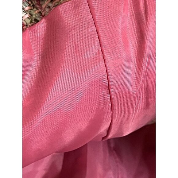 INC Tweed Blazer XL Pink Old Money Preppy Luxury Y2K Lined Fringe Ruffle Career - Picture 8 of 14